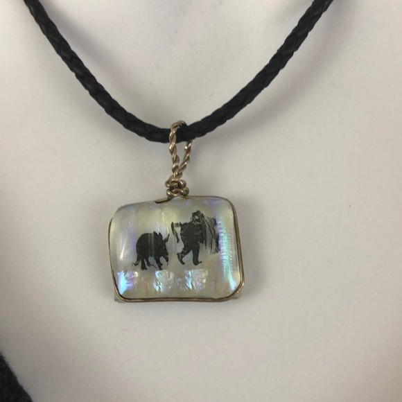 Jewelry - Italy 925 “Caveman & Dinosaur “ Necklace